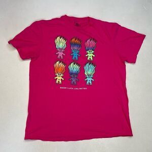 Trolls Good Luck 60 Anniversary Graphic T-shirt Women Large Pink